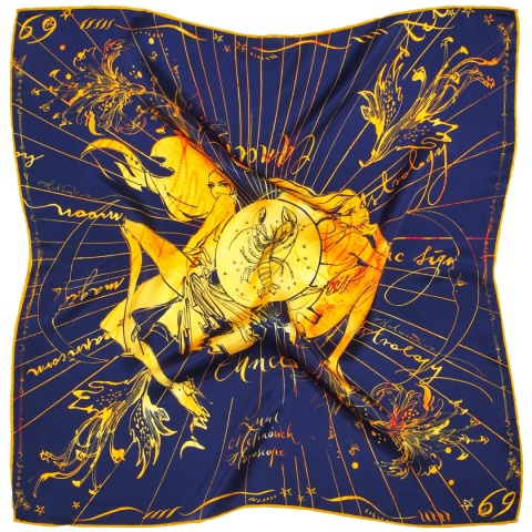 Apaszka Jedwabna Zodiak Rak 68x68cm Anny Halarewicz